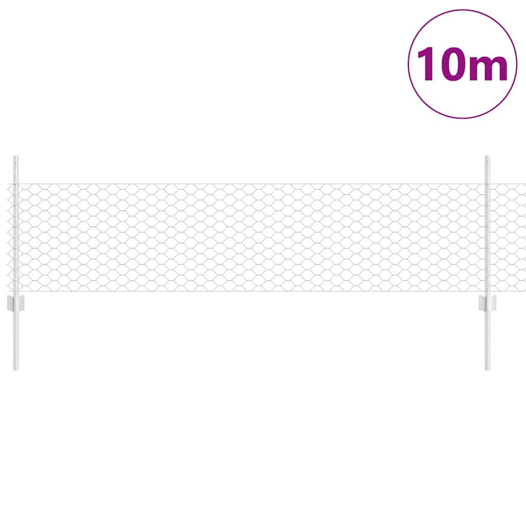 Clôture Vidaxxl avec poteau argent 0,5 x 10 m en acier