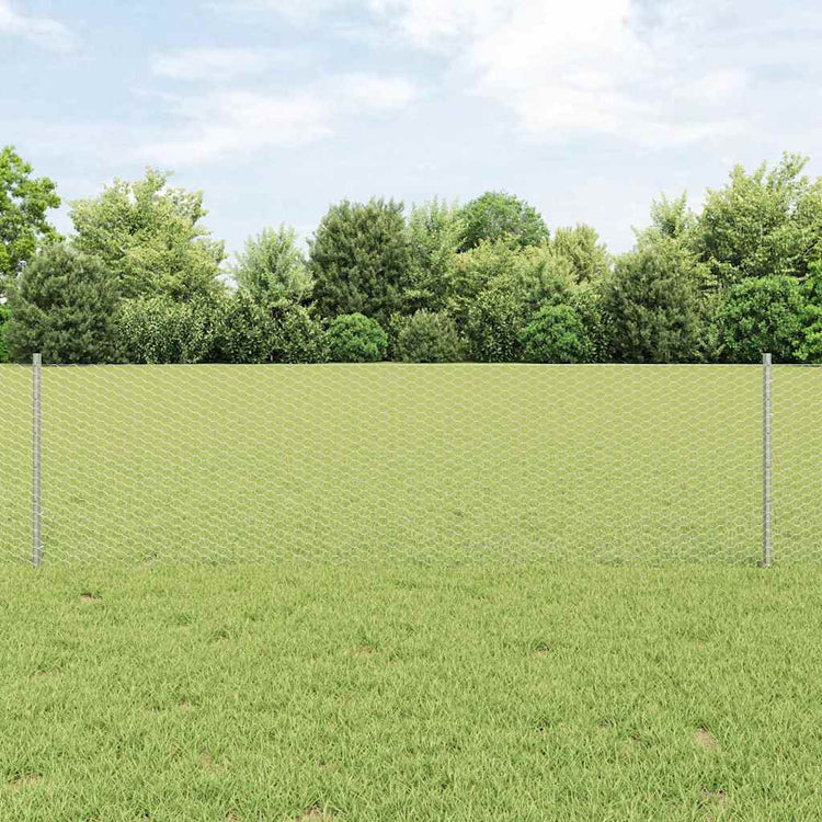Clôture Vidaxxl avec poteau argent 0,6 x 10 m en acier