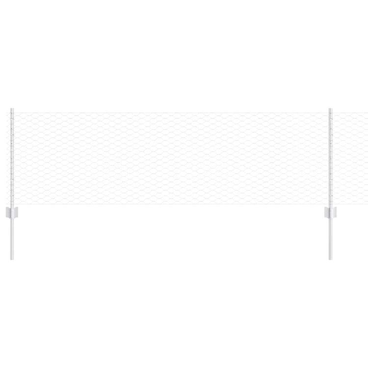 Clôture Vidaxxl avec poteau argent 0,6 x 10 m en acier