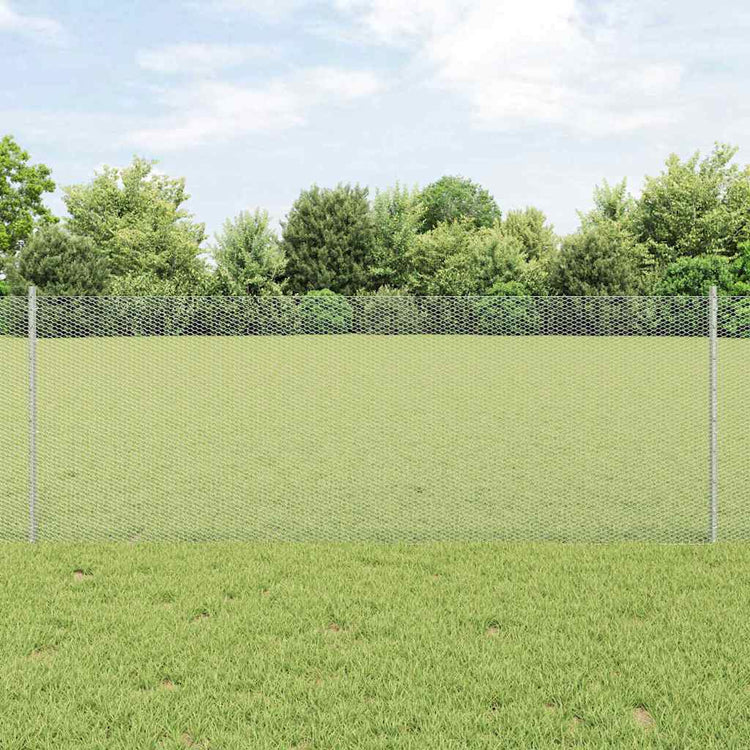 Clôture Vidaxxl avec poteau argent 0,8 x 10 m en acier
