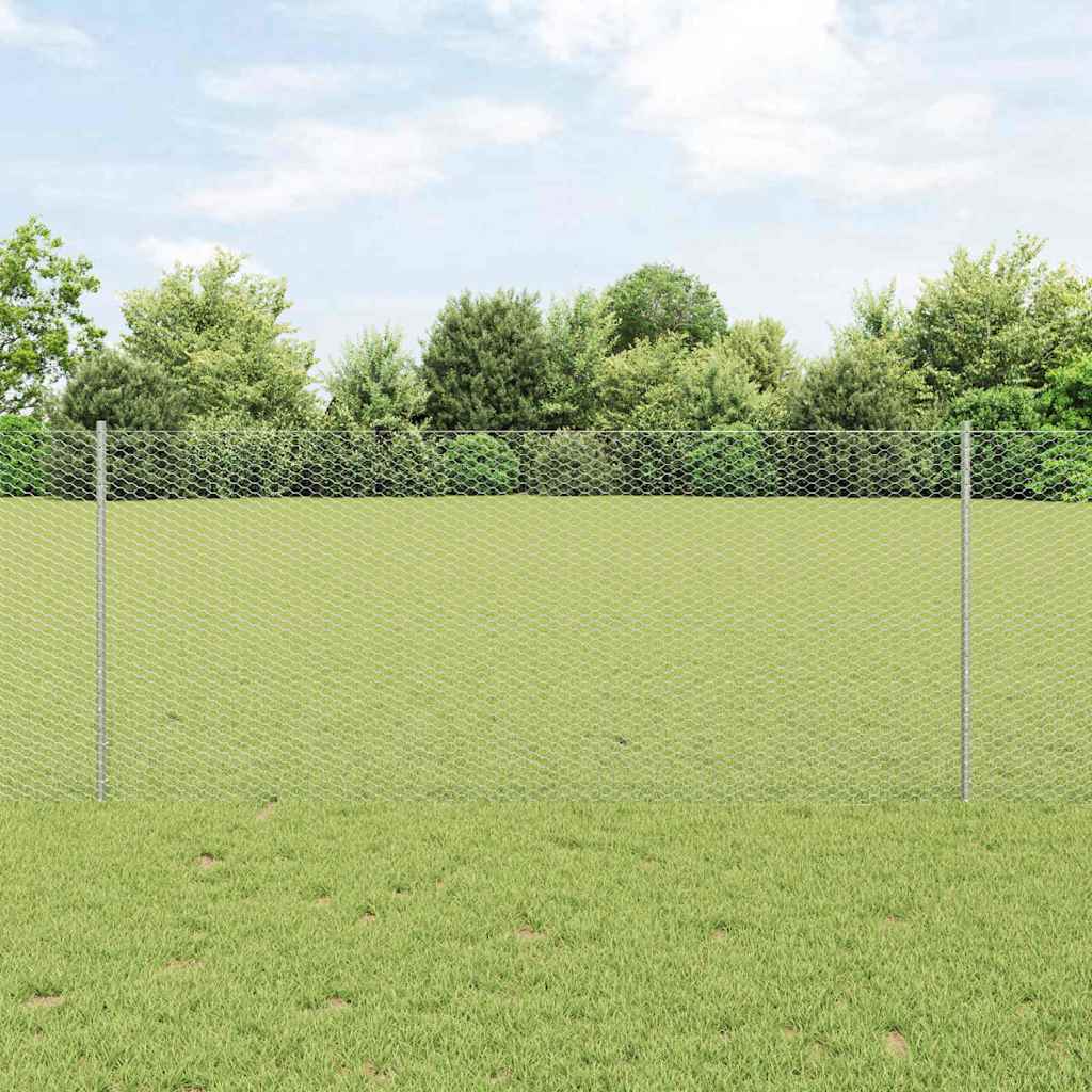 Vidaxxl clôture avec poteau argent 1 x 10 m acier