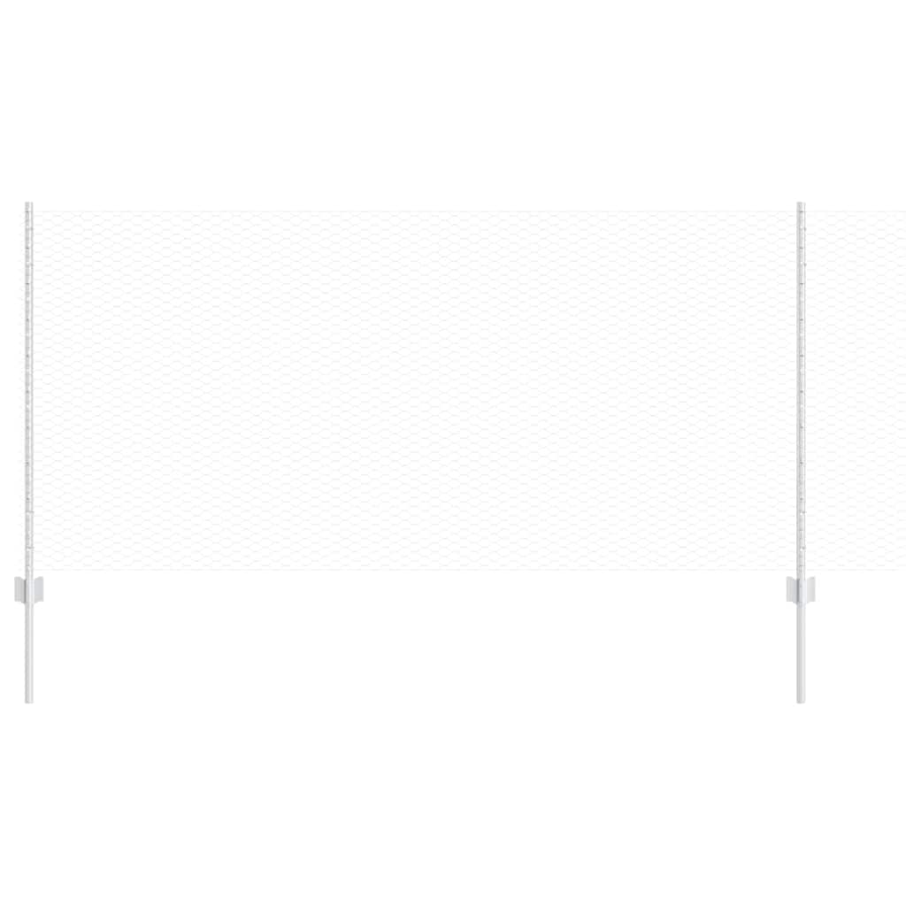 Vidaxxl clôture avec poteau argent 1 x 10 m acier