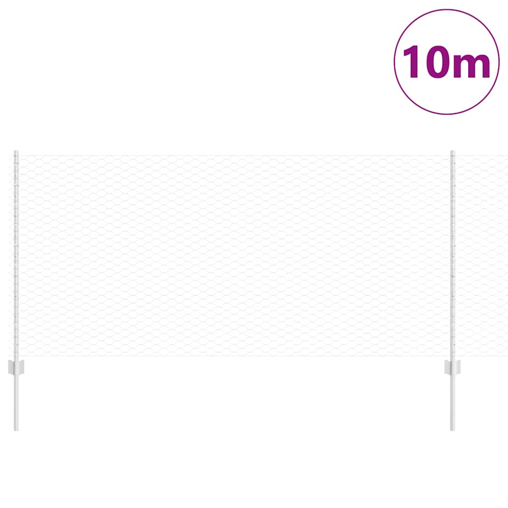 Vidaxxl clôture avec poteau argent 1 x 10 m acier