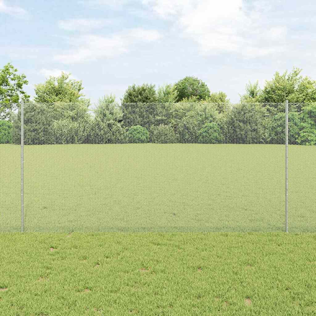 Clôture Vidaxxl avec poteau argenté 1,2 x 10 m en acier