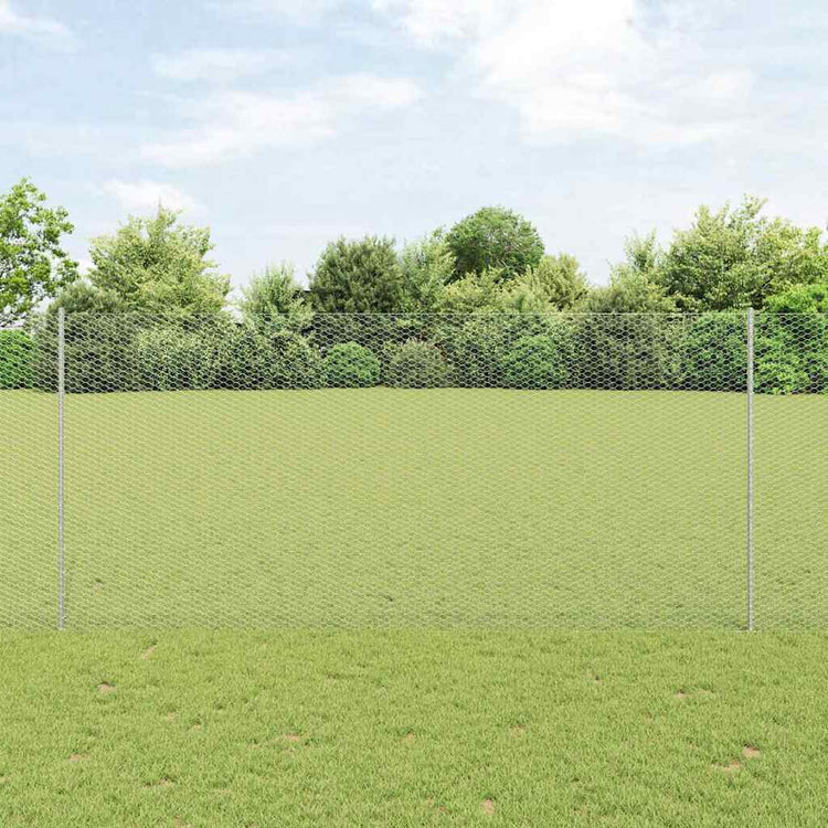 Clôture Vidaxxl avec poteau argenté 1,4 x 10 m en acier