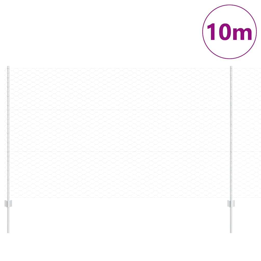 Clôture Vidaxxl avec poteau argenté 1,4 x 10 m en acier