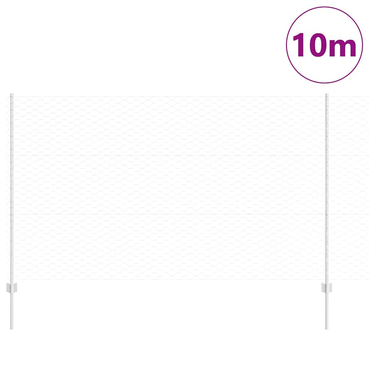 Clôture Vidaxxl avec poteau argenté 1,4 x 10 m en acier