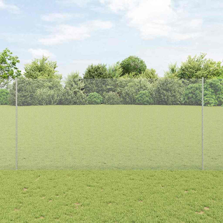 Clôture Vidaxl avec poteau argenté 1,5 x 10 m en acier