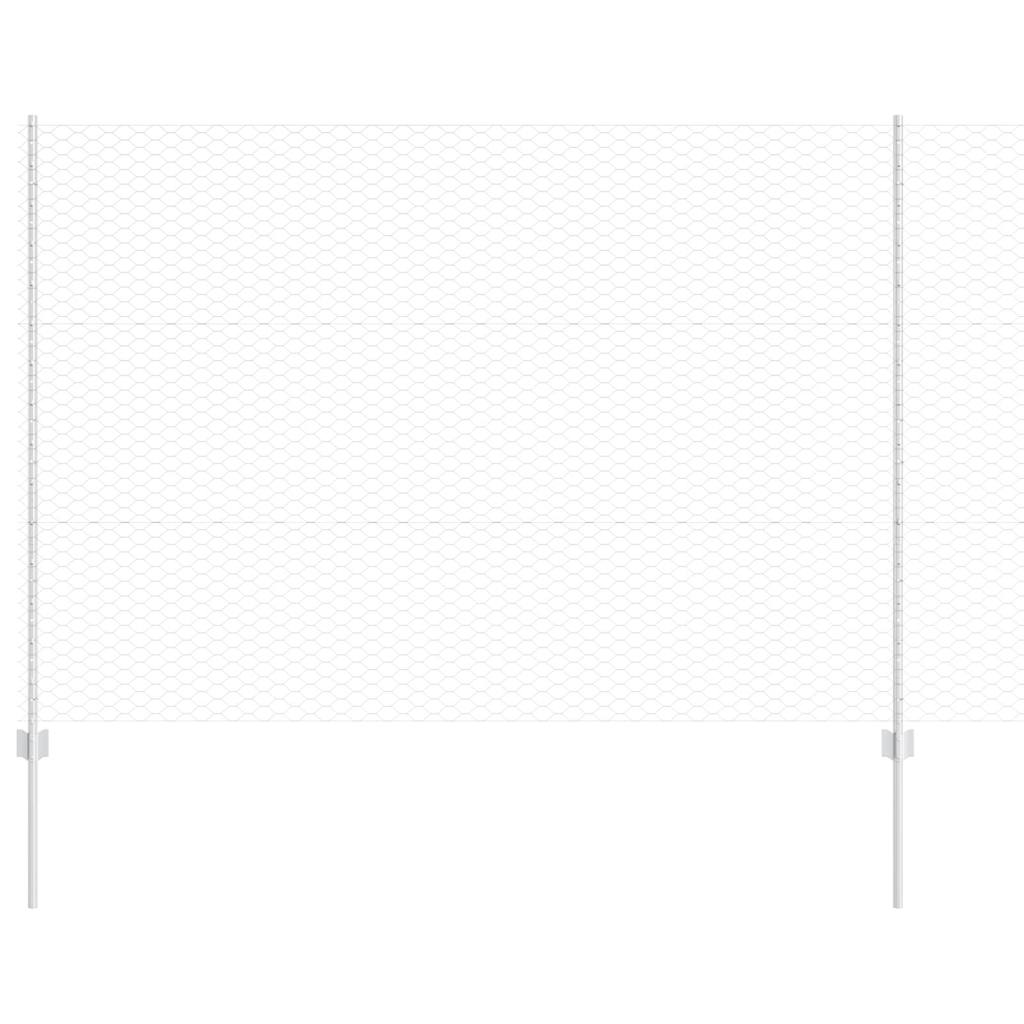 Clôture Vidaxl avec poteau argenté 1,5 x 10 m en acier