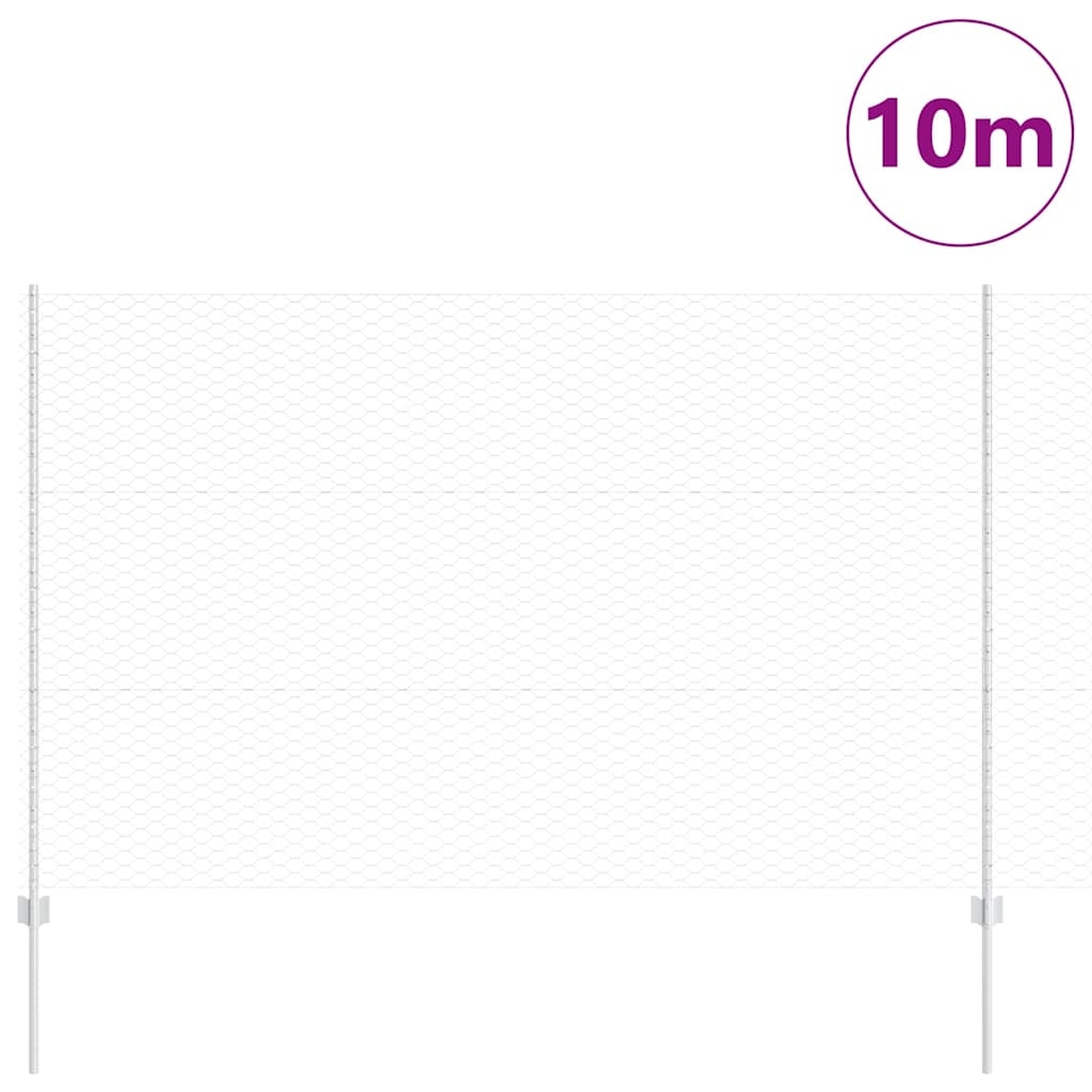 Clôture Vidaxl avec poteau argenté 1,5 x 10 m en acier