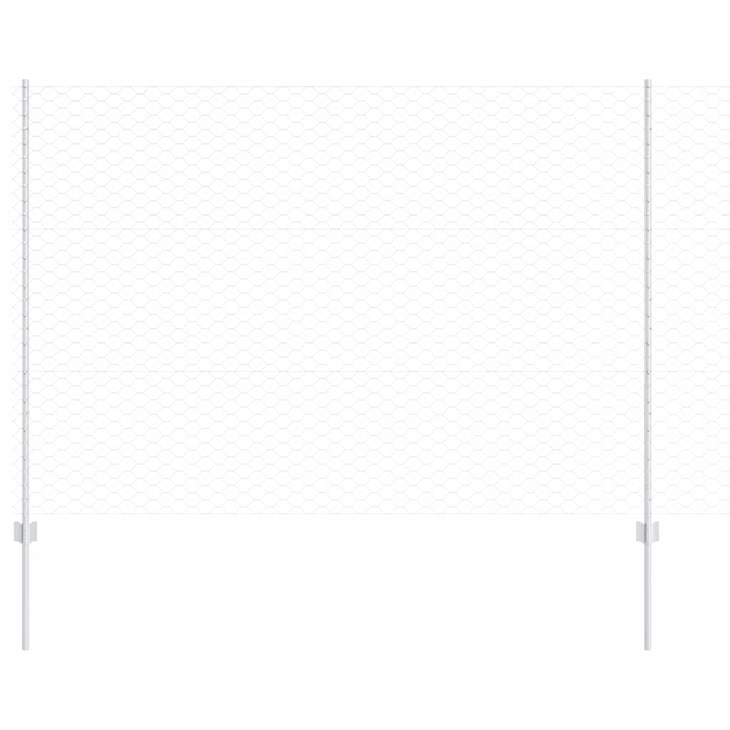 Clôture Vidaxl avec poteau argenté 1,5 x 10 m en acier