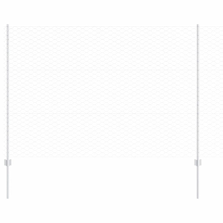 Clôture Vidaxl avec poteau argenté 1,5 x 10 m en acier