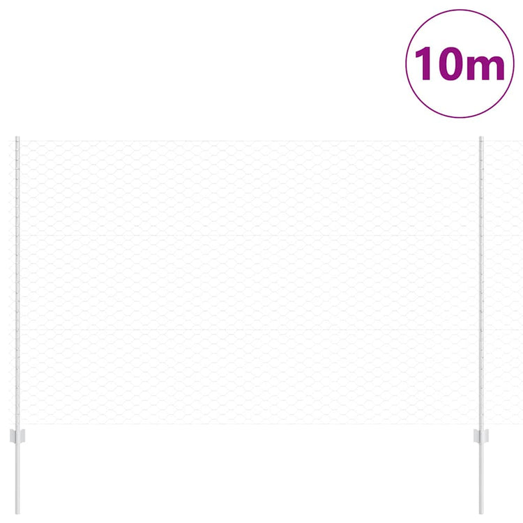 Clôture Vidaxl avec poteau argenté 1,5 x 10 m en acier