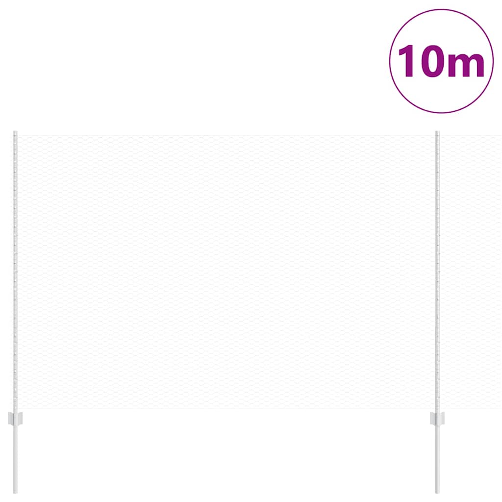 Clôture Vidaxxl avec poteau argent 1,6 x 10 m en acier