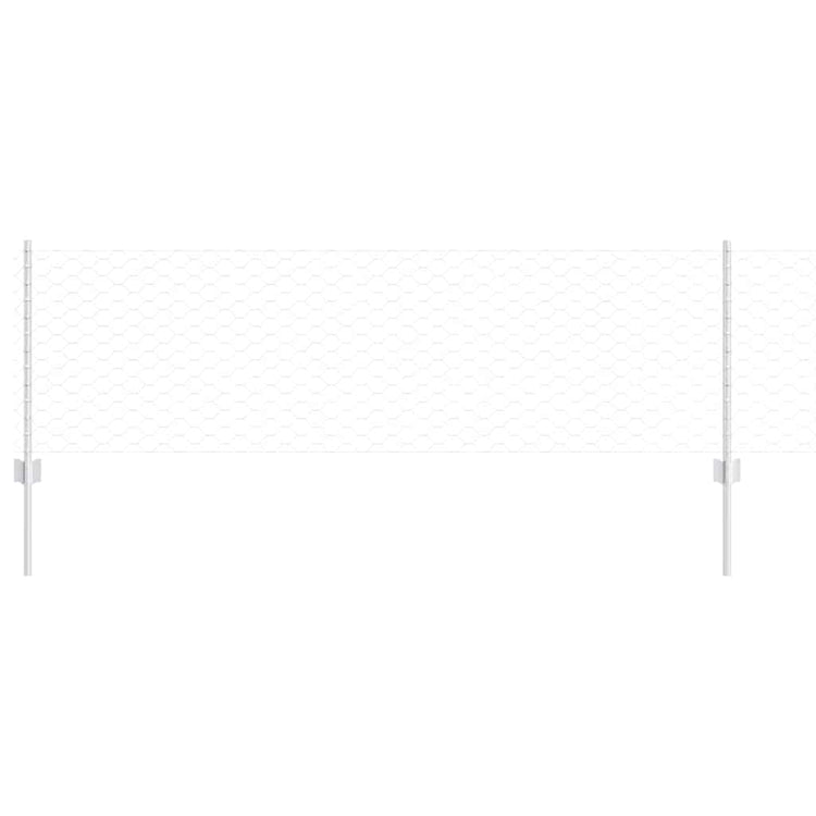 Clôture Vidaxxl avec poteau argent 0,6 x 25 m en acier
