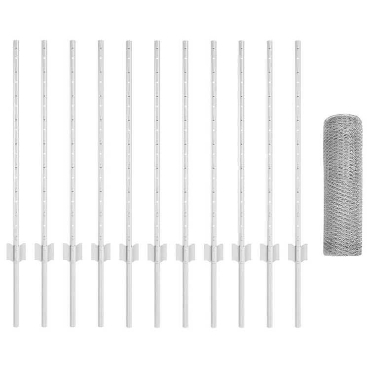 Clôture Vidaxxl avec poteau argent 0,8 x 25 m en acier