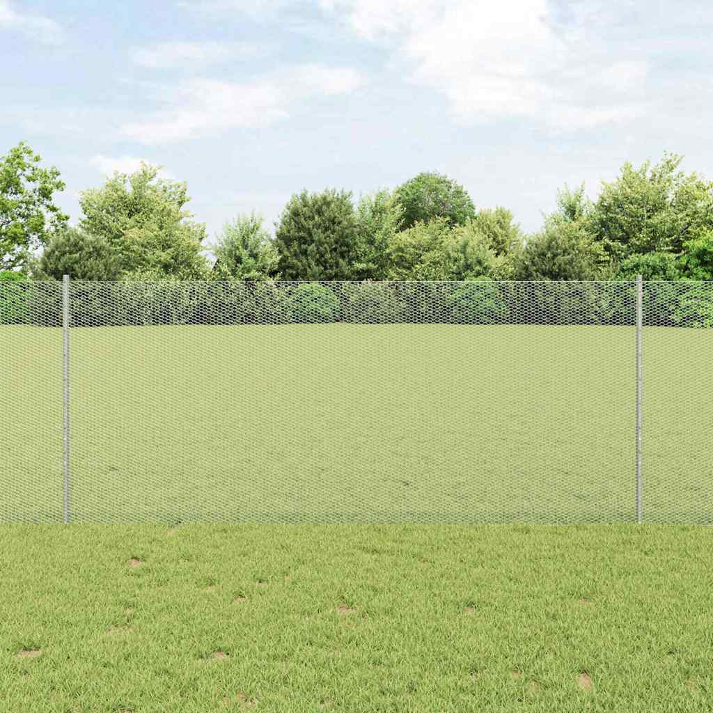Vidaxxl clôture avec poteau argent 1 x 25 m acier