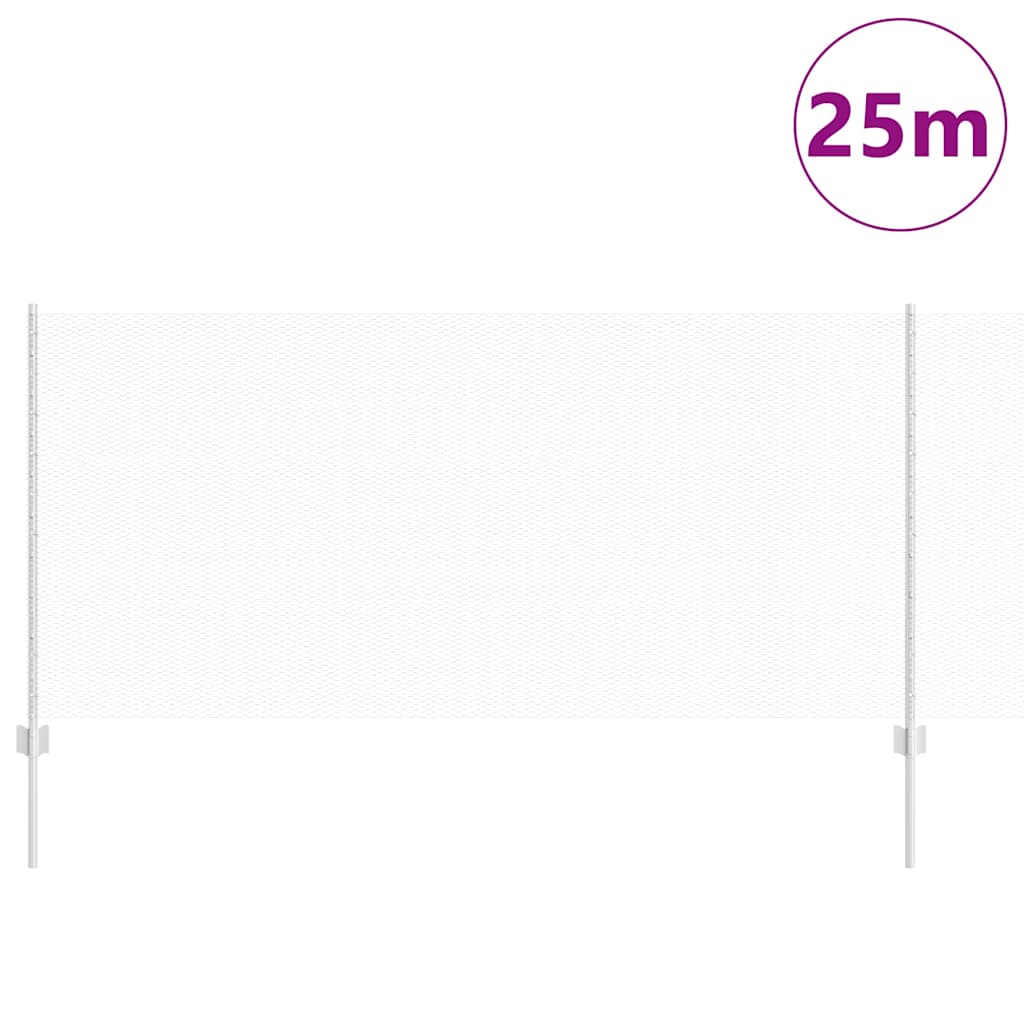 Vidaxxl clôture avec poteau argent 1 x 25 m acier