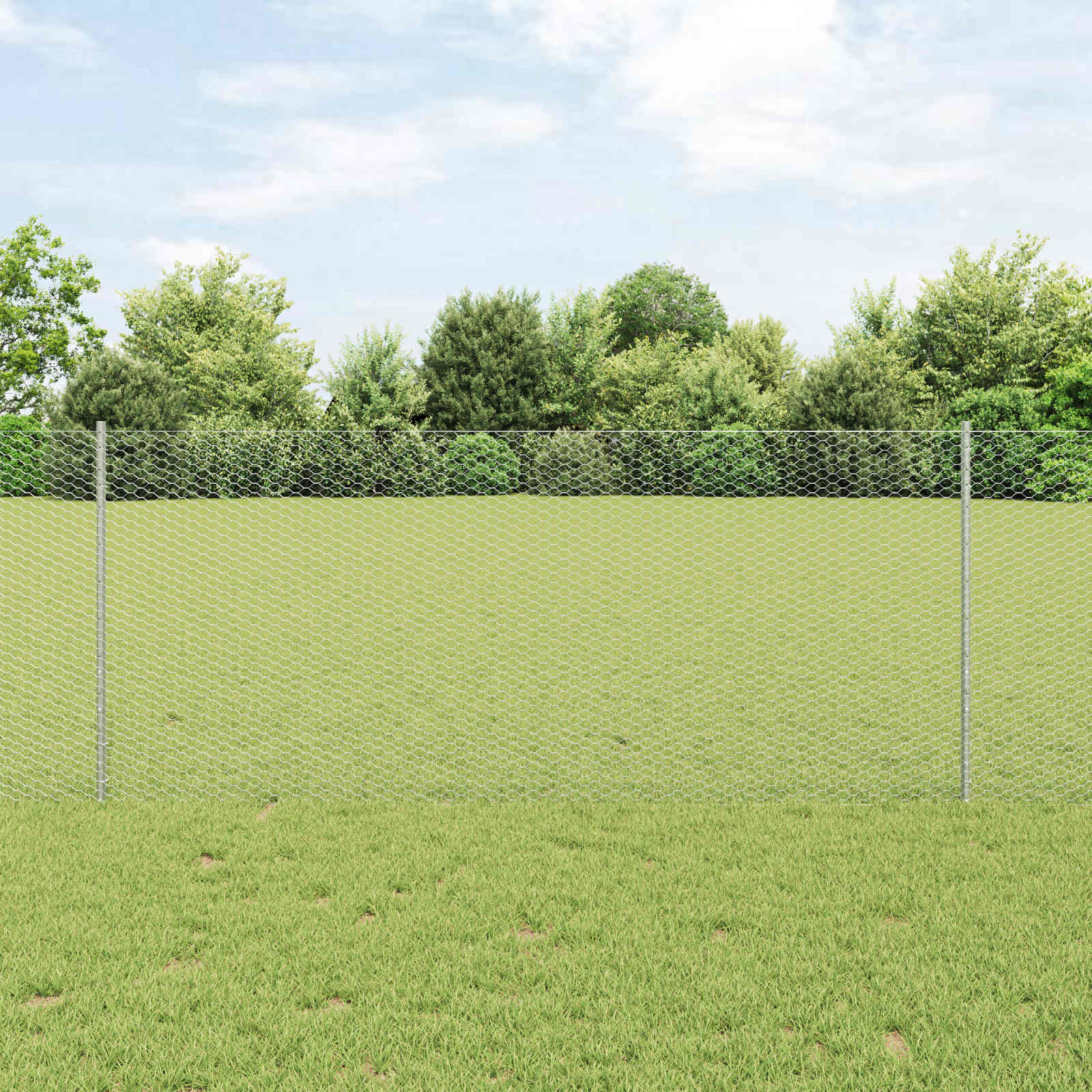 Vidaxxl clôture avec poteau argent 1 x 25 m acier