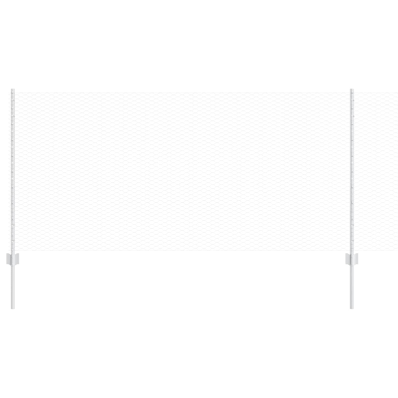 Vidaxxl clôture avec poteau argent 1 x 25 m acier