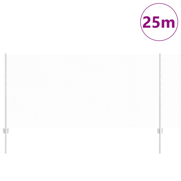 Vidaxxl clôture avec poteau argent 1 x 25 m acier