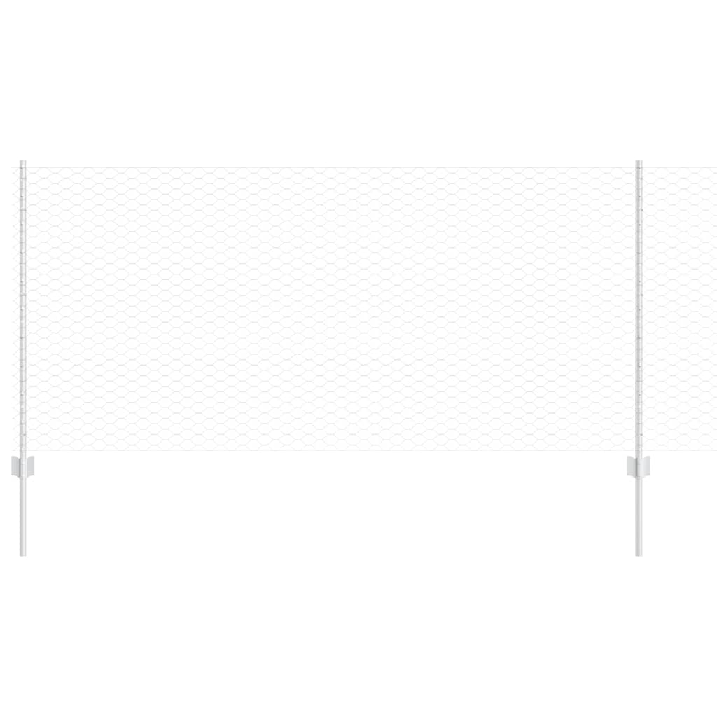 Vidaxxl clôture avec poteau argent 1 x 25 m acier