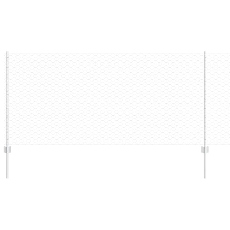 Vidaxxl clôture avec poteau argent 1 x 25 m acier