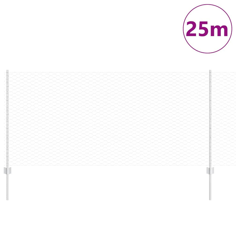 Vidaxxl clôture avec poteau argent 1 x 25 m acier