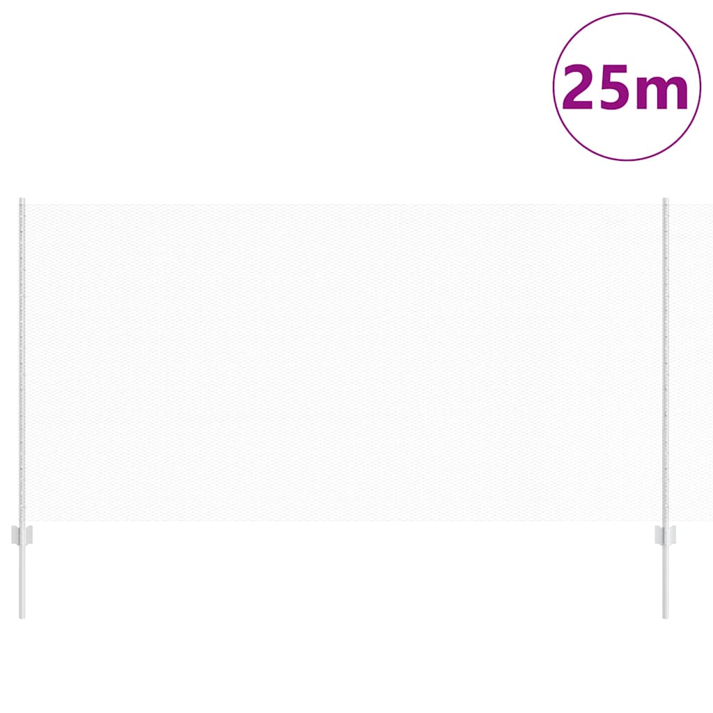 Clôture Vidaxxl avec poteau argent 1,2 x 25 m en acier