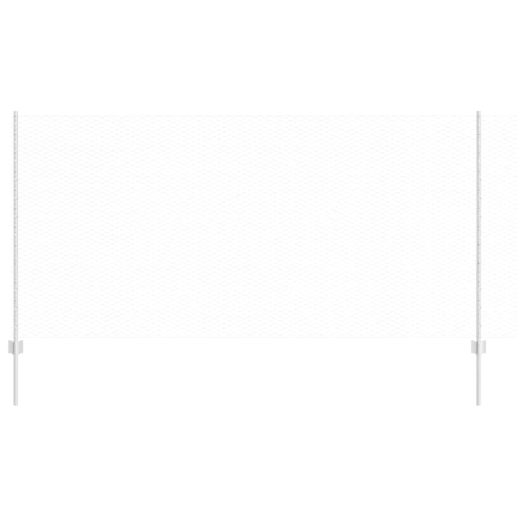 Clôture Vidaxxl avec poteau argent 1,2 x 25 m en acier