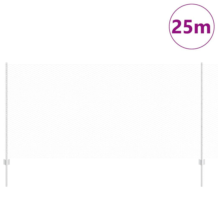 Clôture Vidaxxl avec poteau argent 1,2 x 25 m en acier