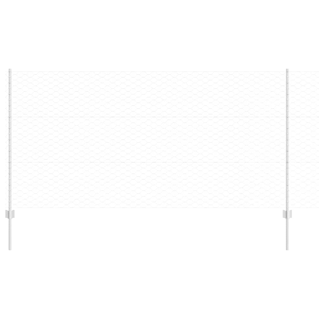Clôture Vidaxxl avec poteau argent 1,2 x 25 m en acier