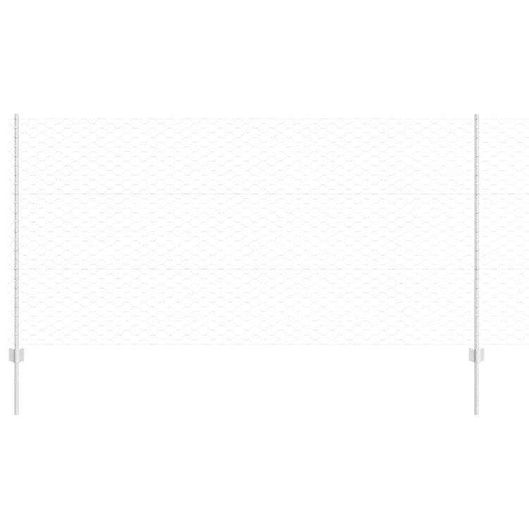 Clôture Vidaxxl avec poteau argent 1,2 x 25 m en acier
