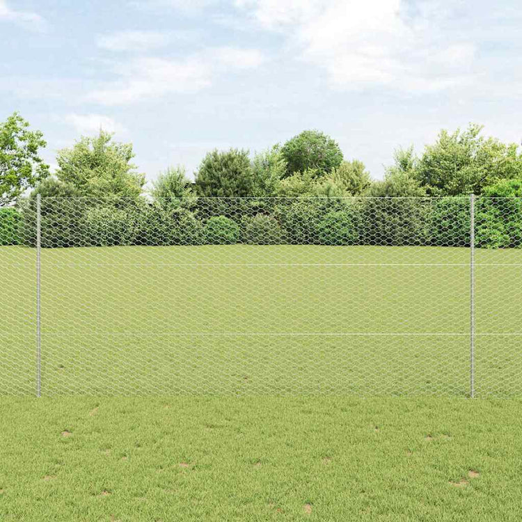 Clôture Vidaxxl avec poteau argenté 1,4 x 25 m en acier