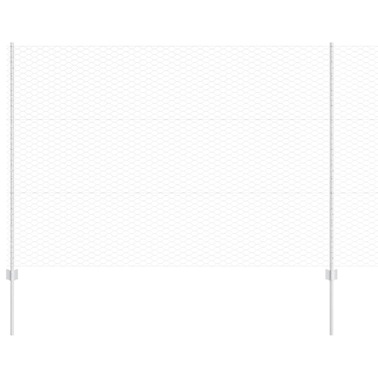 Clôture Vidaxxl avec poteau argenté 1,5 x 25 m en acier
