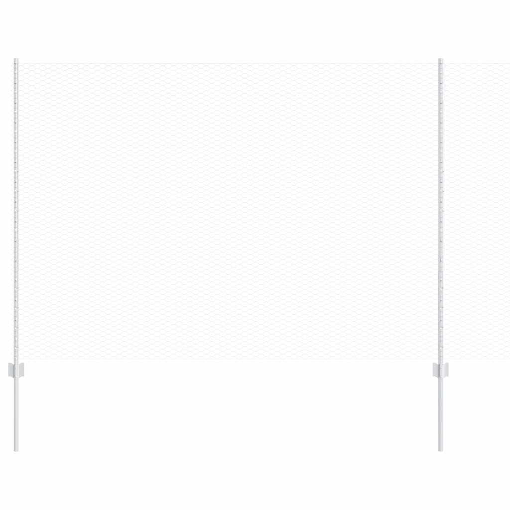 Clôture Vidaxl avec poteau argenté 1,6 x 25 m en acier