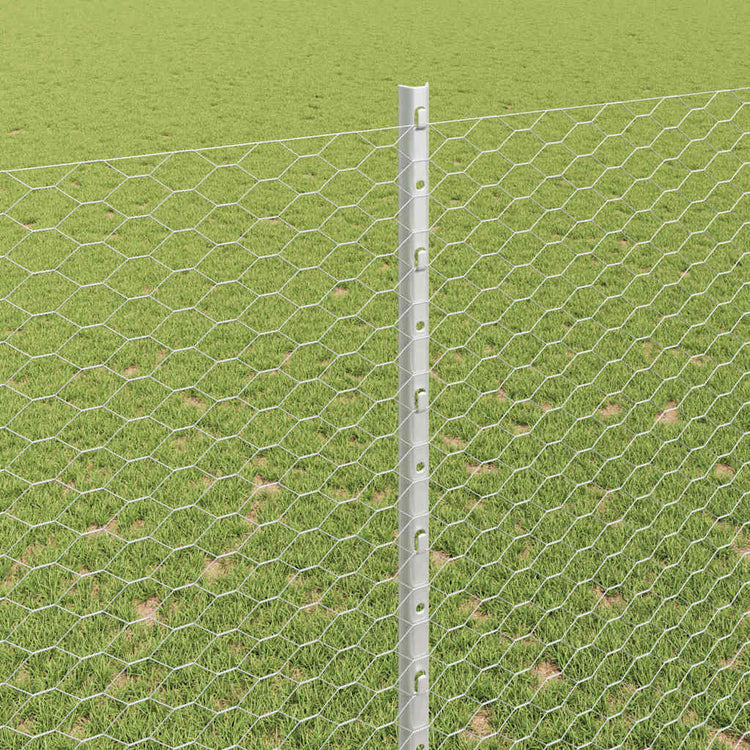 Clôture Vidaxl avec poteau argenté 1,6 x 25 m en acier