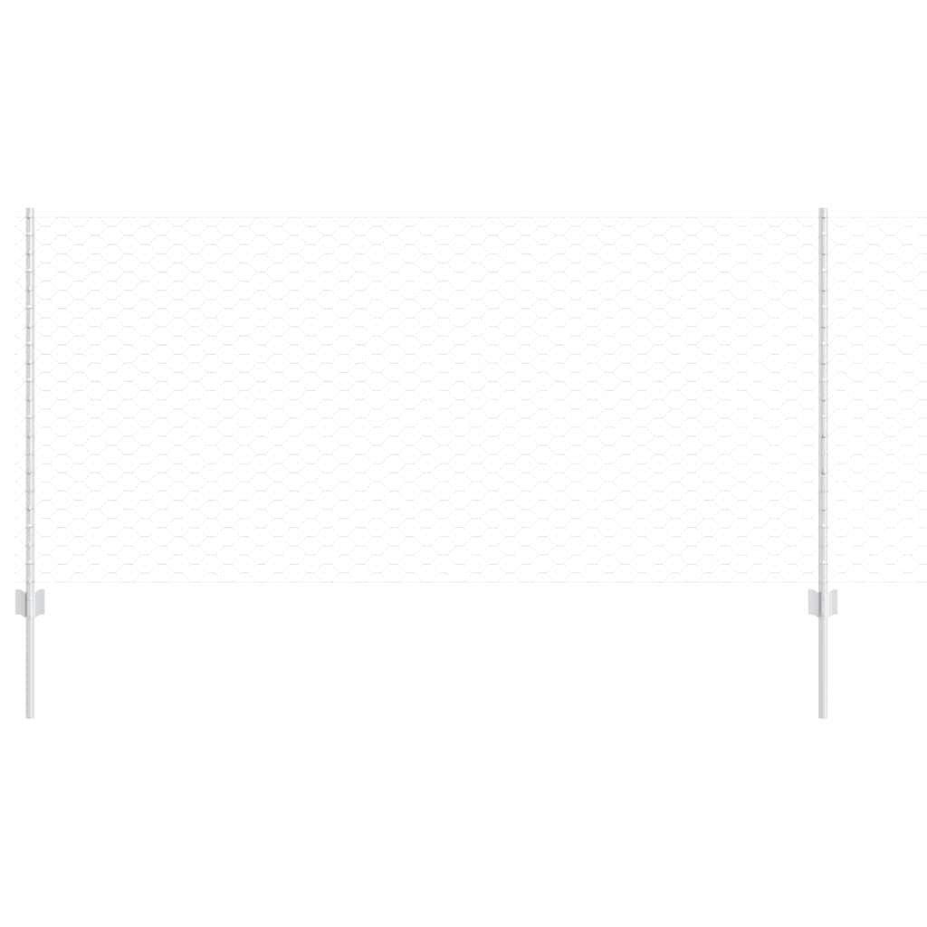 Vidaxxl clôture avec poteau argent 1 x 50 m acier