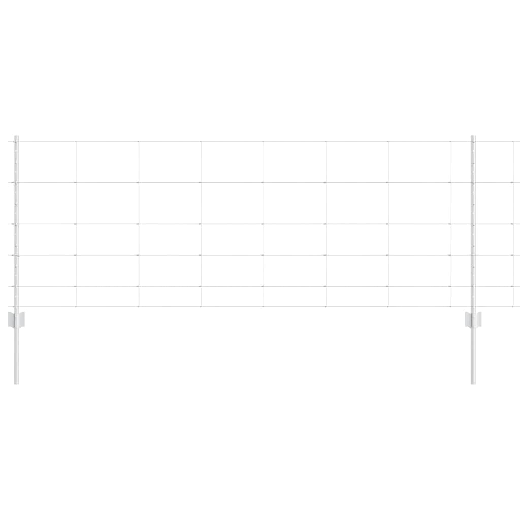Clôture Vidaxxl avec poteau argent 0,8 x 25 m en acier