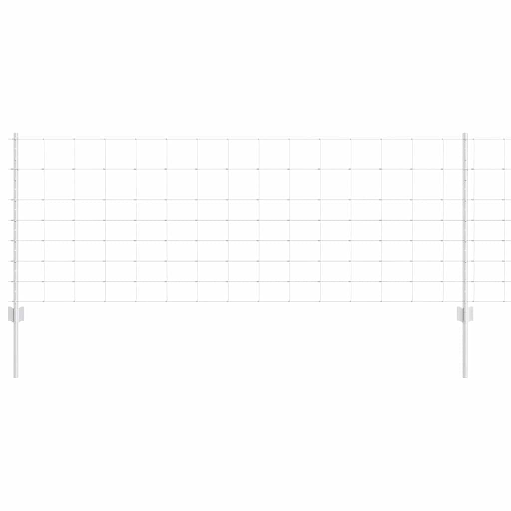 Clôture Vidaxxl avec poteau argent 0,8 x 25 m en acier