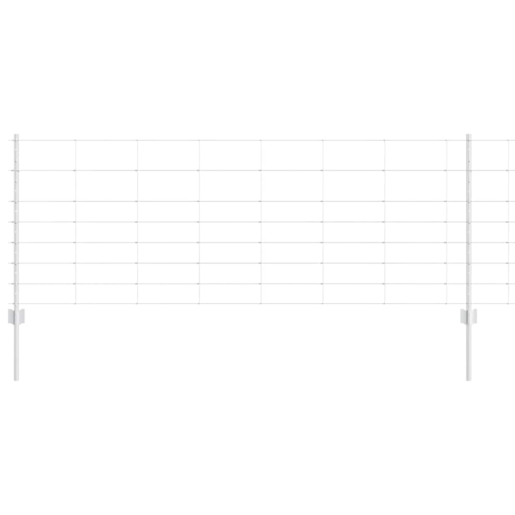 Clôture Vidaxxl avec poteau argent 0,8 x 25 m en acier