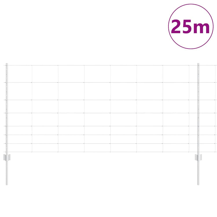 Vidaxxl clôture avec poteau argent 1 x 25 m acier