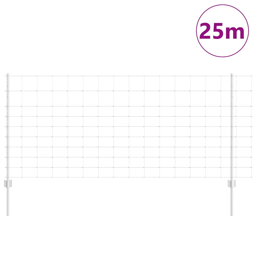 Vidaxxl clôture avec poteau argent 1 x 25 m acier