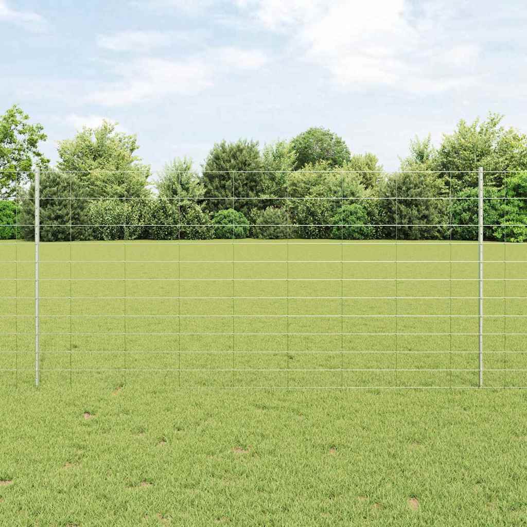 Clôture Vidaxxl avec poteau argent 1,2 x 25 m en acier