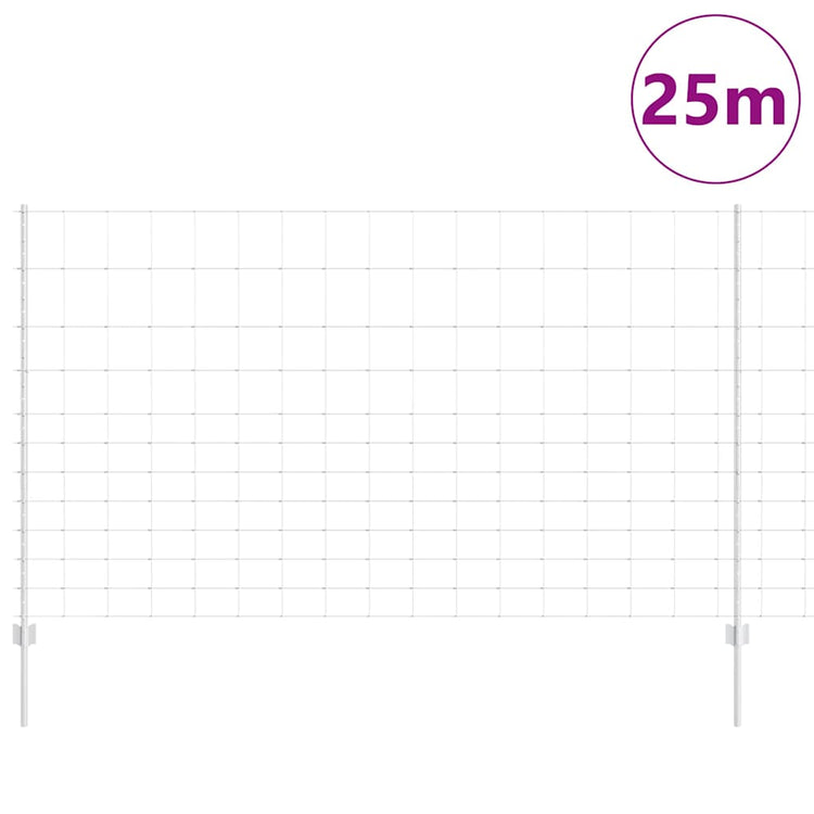 Clôture Vidaxxl avec poteau argenté 1,4 x 25 m en acier