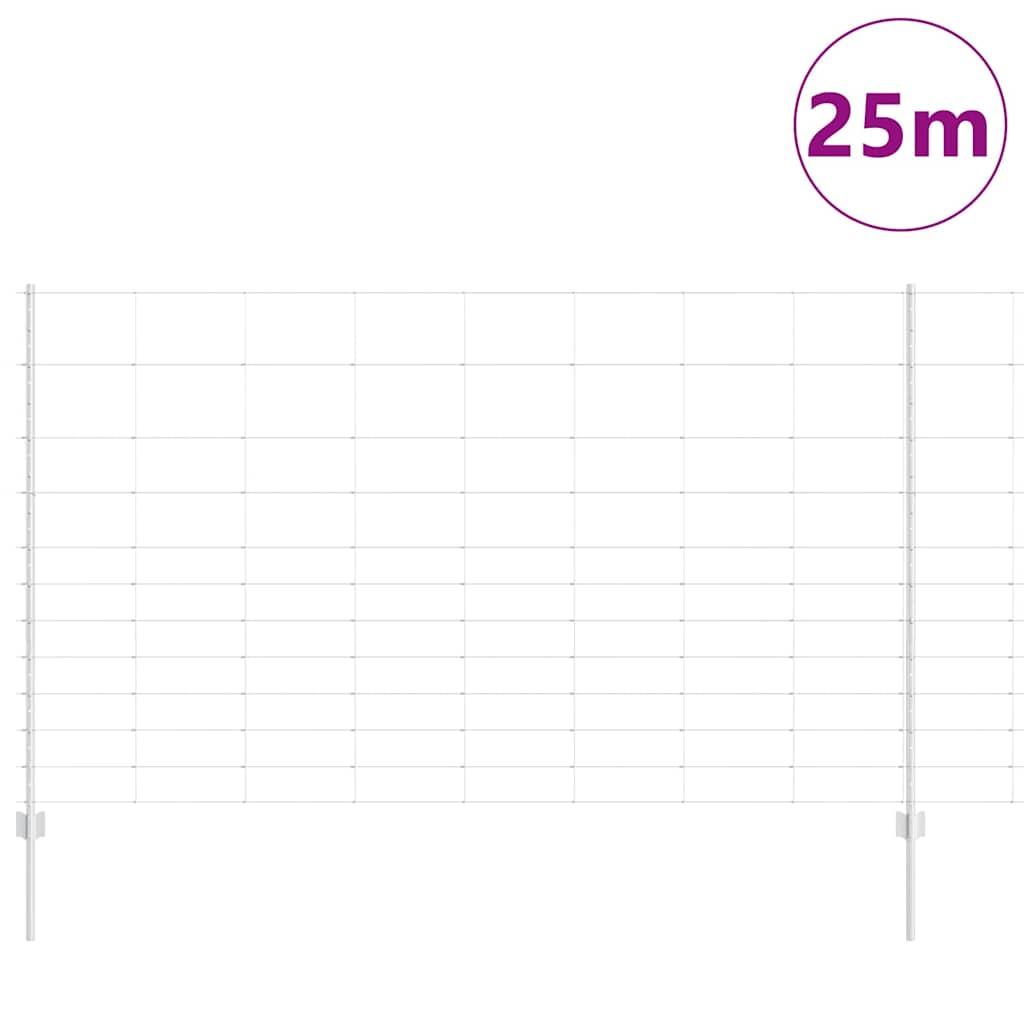 Clôture Vidaxxl avec poteau argenté 1,4 x 25 m en acier