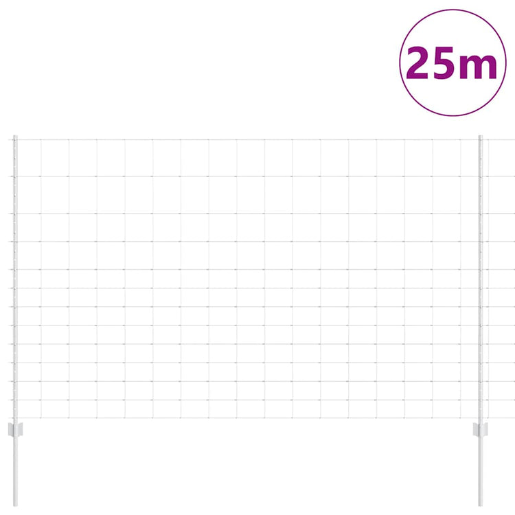 Clôture Vidaxxl avec poteau argenté 1,5 x 25 m en acier