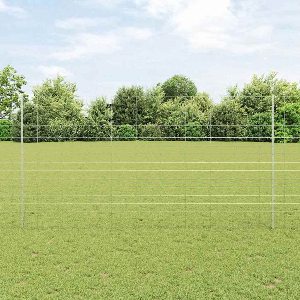Clôture Vidaxl avec poteau argenté 1,6 x 25 m en acier