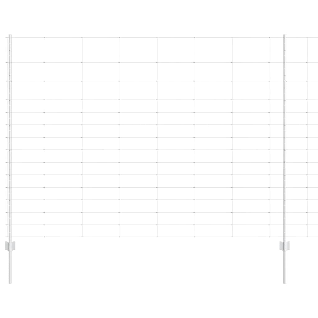 Clôture Vidaxl avec poteau argenté 1,6 x 25 m en acier