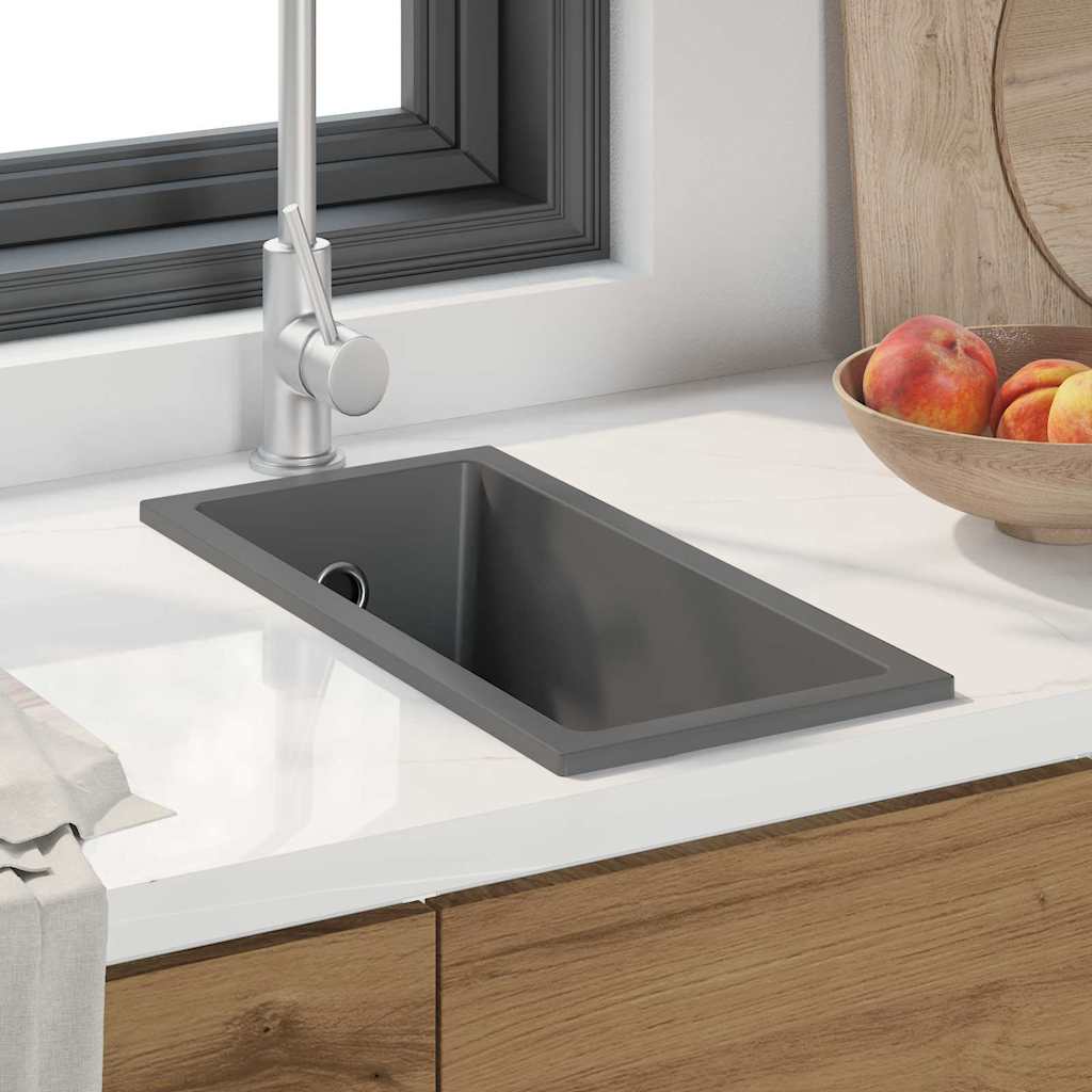 Vidaxx évier de cuisine gris 21 x 44 x 14 cm granit